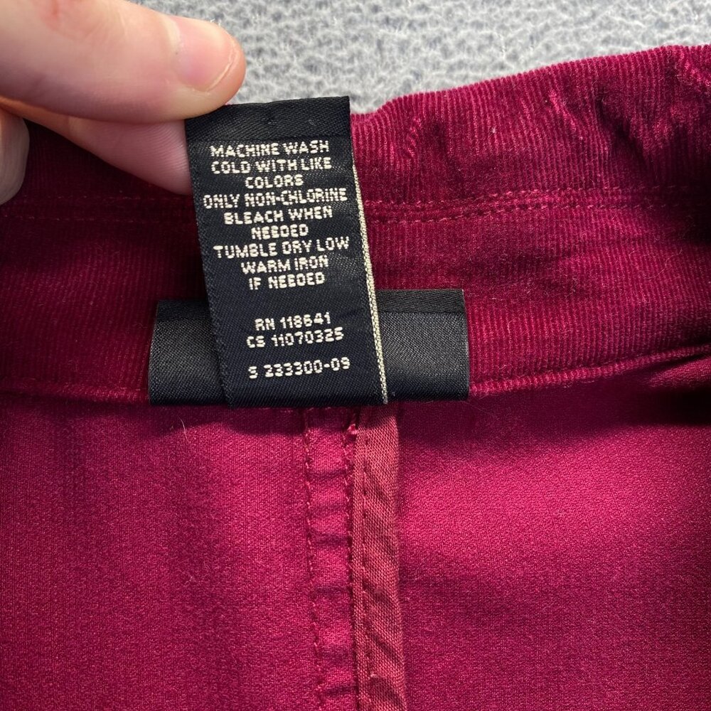 Lane Bryant Blazer Women Size 22 Red Suit Jacket 3‎ Buttons Velvet Corduroy - Picture 7 of 11